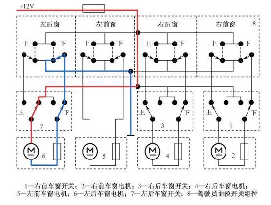 电动车窗电路图识读与故障分析，看完就会了！-